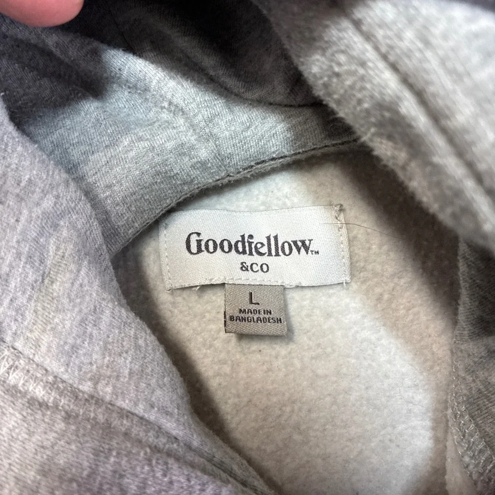 Goodfellow & Co Hoodie Mens‎ Large Gray Solid Long Sleeve Pullover Workout - Picture 3 of 9